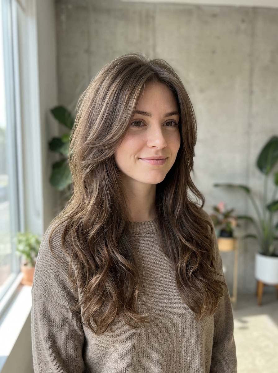 Long Layers mit voluminöser Krone als Long Layers Haircut Inspiration 2026